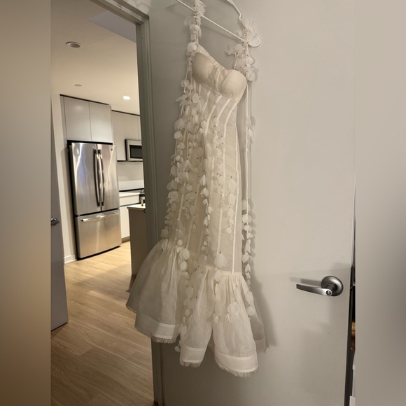 Zimmerman Dawning Petal Linen-Silk Midi-Dress - Picture 4 of 10